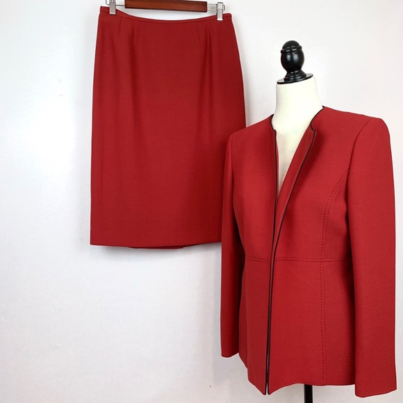 kasper red suit